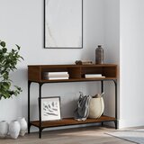 vidaXL Konzolna mizica rjav hrast 100x30,5x75 cm inženirski les Cene