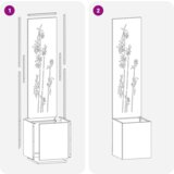 vidaXL Vrtno korito z dekorativno ploščo Črna 32 x 140 cm Mnogi jeklo | Shoptok.si