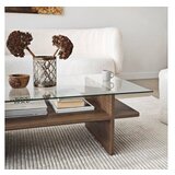 Hanah home sto za dnevnu sobu saga rectangle walnut transparent | ePonuda.com