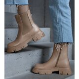 Gemre Amaris insulated beige ankle boots with a zipper eco leather | ePonuda.com