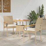  Vrtne stolice 2 pcs Bež i krem bijela Poliratan i Akacija | shoptok.hr