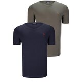 Dewberry DUAL SET T8568 V-NECK MENS T-SHIRT-NAVY BLUE-KHAKI Cijene