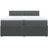 vidaXL Krevet s oprugama i madracem tamnosivi 200 x 200 cm od tkanine | shoptok.hr