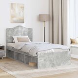  Krevetna konstrukcija s uzglavljem Betonska siva 90 x 190 cm | shoptok.hr