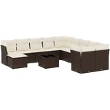  12-dijelni set vrtnih sofa od poliratana s jastucima smeđi | Eponuda.com