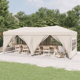 vidaXL zložljiv vrtni šotor s stranicami krem 3x6 m | Shoptok.si