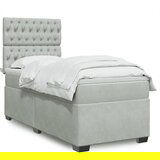  The Living Store Box spring postelja z vzmetnico svetlo siv 90x190 cm žamet - Box Spring Postelja, (21489092) | Shoptok.si