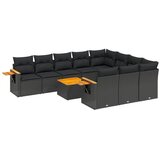  11-dijelni set vrtnih sofa od poliratana s jastucima crni | shoptok.hr