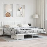vidaXL Kovinski posteljni okvir z vzglavjem bel 180x200 cm Cene