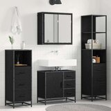 vidaXL Komplet pohištva za kopalnico 4 pcs Črni hrast 65 x 33 x 60 cm | Shoptok.si
