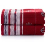 Set Peškira za Kupatilo Crvene Boje (2 Komada)