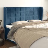 vidaXL Vzglavje z ušesi temno modra 163x23x118/128 cm žamet Cene