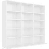 Maison Chic Omarca za CD - CD stojalo - CD regal plošče visok sijaj bela 102x23x89,5 cm iverna pl., (21673975) Cene