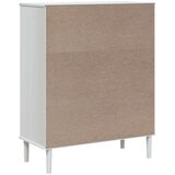  Komoda - Predalnik SENJA videz ratana bela 90x40x112 cm trdna borovina, (21719923) | Shoptok.si