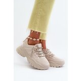 Boto Women's sneakers with chunky sole and decorative lacing beige Relissa | shoptok.hr