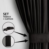 Restilo Crna zavjesa za djelomično zamračenje od samta 140x270 cm Eyelets – | shoptok.hr