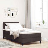  Posteljni okvir z vzmetnico Temno rjava Tkanina 90 x 200 cm, (22067402) | Shoptok.si