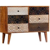  Komoda s otisnutim uzorkom 90 x 30 x 70 cm masivno drvo manga | shoptok.hr