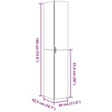  Visoka komoda boja hrasta 30x42,5x185 cm od konstruiranog drva | shoptok.hr