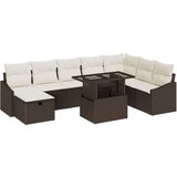  9 Delni Vrtni Kavč Set z Blazinami Rjav Poli Ratan, (22090997) | Shoptok.si