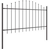vidaXL Ograjni panel Set 7 Železna siva Prašno premazano jeklo, (22015138) | Shoptok.si