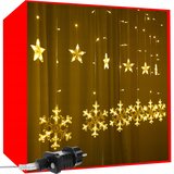 Malatec Novoletne lučke svetlobna zavesa 138 LED toplo bela 8 funkcij snežinke 31V, (20811381) | Shoptok.si