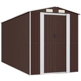  Vrtno spremište tamnosmeđe 192x440x223 cm pocinčani čelik | shoptok.hr