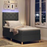  LED Box Spring Krevet Tamno siva 90 x 190 cm tkanina | shoptok.hr