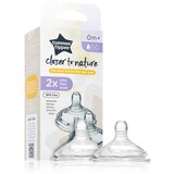 Tommee Tippee C2N Closer to Nature Teat cucelj za stekleničko Slow Flow 0m+ 2 kos Cene