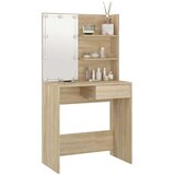  Toaletni stolić s LED rasvjetom, hrast sonoma, 74,5 x 40 x 141 cm, inženjerski drvo | shoptok.hr