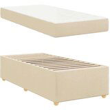  Konstrukcija postelje z vzmetnico krema 80 x 200 cm blago | Shoptok.si