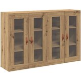 vidaXL Wall Mounted Cabinet Set of 2 Umetniški hrast Solidno hrast | Shoptok.si