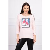 Kesi Blouse with flamingo graphics 3D powder pink | shoptok.hr