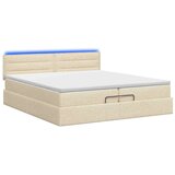  Krevet od pjene s madracem i LED-om Krem 200 x 200 cm Tkanina - Krem 200 x 200 cm Dizajn linija | shoptok.hr