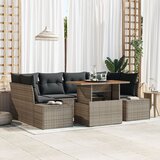 vidaXL Vrtna sofa set Set od 7 Siva, Ratan Polietilenski ratan, Polikoton Cijene