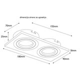 Bb Link rozetna 707 crni kristal 2XGU10 | ePonuda.com