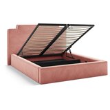 Micadoni Ružičasti tapecirani bračni krevet s prostorom za odlaganje s podnicom 140x200 cm Princess – | shoptok.hr
