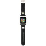 Karl Lagerfeld Silikonski pašček za uro KLAWLSLCKK za Apple Watch 42 / 44 / 45 mm - Heads črn | Shoptok.si