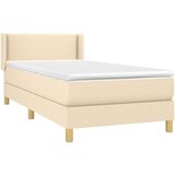  Box spring postelja z vzmetnico krem 90x200 cm blago, (20725999) | Shoptok.si