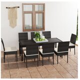  9-dijelni vrtni blagovaonski set od poliratana crni | shoptok.hr