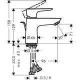 Hansgrohe enoročna armatura za umivalnik TALIS E 80 z zgornjim delom sifona (71700000) Cene