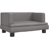  Dječja fotelja siva 60 x 40 x 30 cm od umjetne kože | Eponuda.com