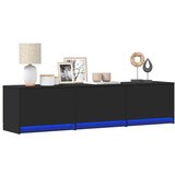 vidaXL TV ormarić s LED svjetlima crni 165x34x40 cm konstruirano drvo Cijene