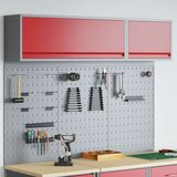  5-delni omarica za orodje in set pegboard, stenska montaža, rdeča kovina, (22048524) u
