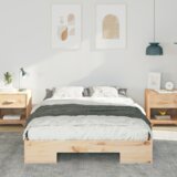 vidaXL Posteljni okvir Rjava 120 x 200 cm Trdna borovina | Shoptok.si