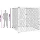 Vanjski kavez za pse srebrni 2 x 2 x 2 m od pocinčanog čelika | shoptok.hr