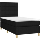  Box spring postelja z vzmetnico LED črna 80x200 cm blago, (20790958) | Shoptok.si