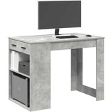 vidaXL Radni stol s ladicom i policom beton sivi 102x62x77,5 cm | shoptok.hr