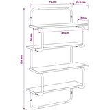  Polica sa 4 nivoa Hrast sonoma 80 x 24 5 x 104 cm - Hrast sonoma 80 cm 4 razine | shoptok.hr