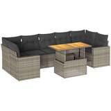  8-dijelni set vrtnih sofa od poliratana s jastucima sivi | shoptok.hr